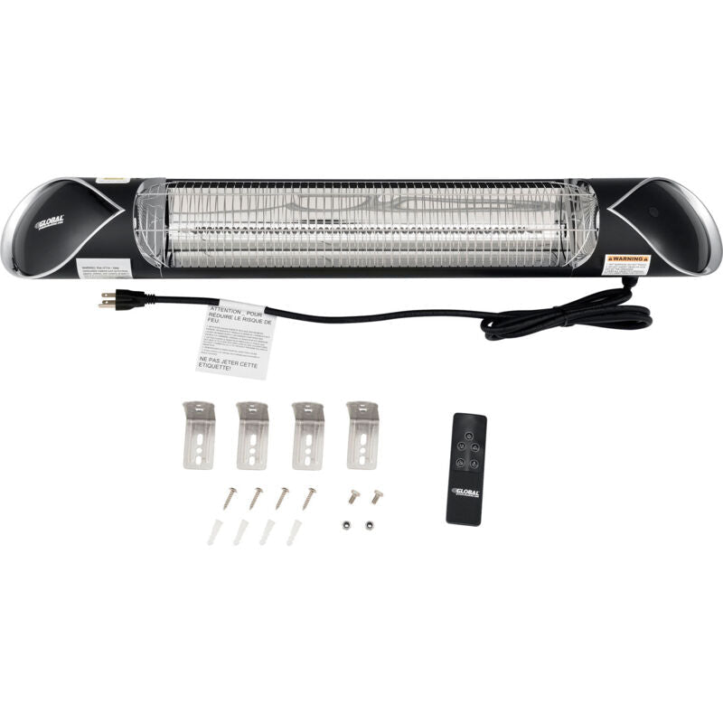 Global Industrial Infrared Patio Heater w/Remote Control, Free Standing, 1500W, 35 - 3/8"L (GLB - 246722) - SchoolOutlet