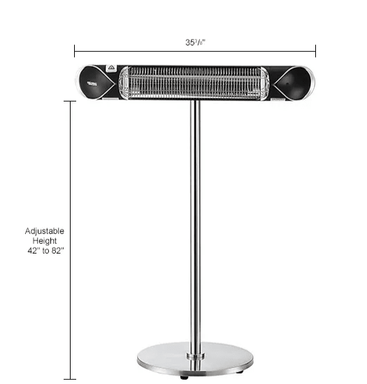 Global Industrial Infrared Patio Heater w/Remote Control, Free Standing, 1500W, 35 - 3/8"L (GLB - 246722) - SchoolOutlet