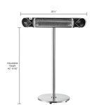 Global Industrial Infrared Patio Heater w/Remote Control, Free Standing, 1500W, 35 - 3/8