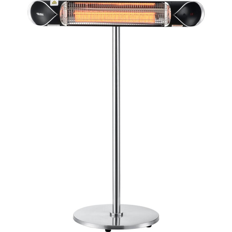 Global Industrial Infrared Patio Heater w/Remote Control, Free Standing, 1500W, 35 - 3/8"L (GLB - 246722) - SchoolOutlet