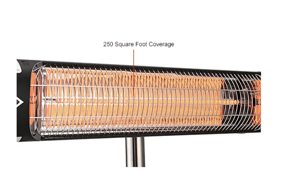 Global Industrial Infrared Patio Heater w/Remote Control, Free Standing, 1500W, 35 - 3/8"L (GLB - 246722) - SchoolOutlet