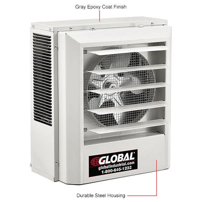 Global Industrial Unit Heater, Horizontal or Vertical Downflow, 5KW, 480V, 3 Phase (GLB - 246725) - SchoolOutlet