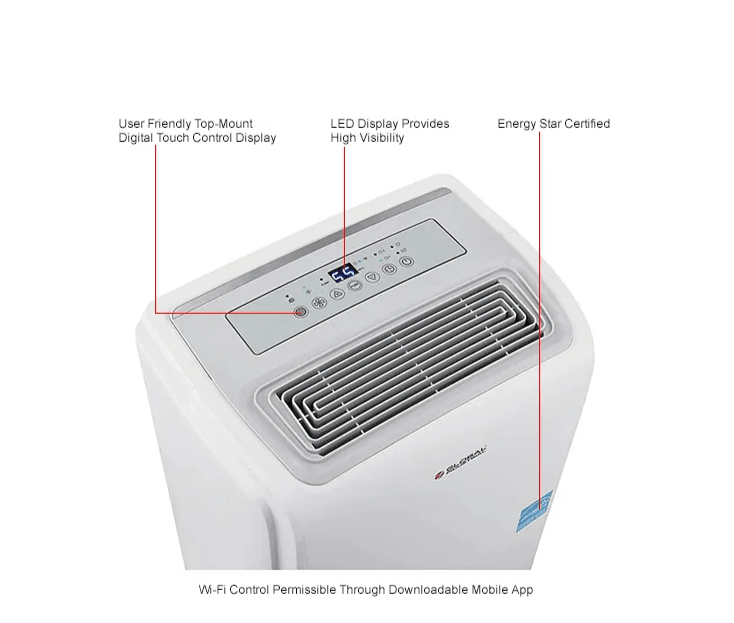Global Industrial Portable Dehumidifier w/ Pump & WiFi, Energy Star, 40 Pint (GLB - 246733) - SchoolOutlet