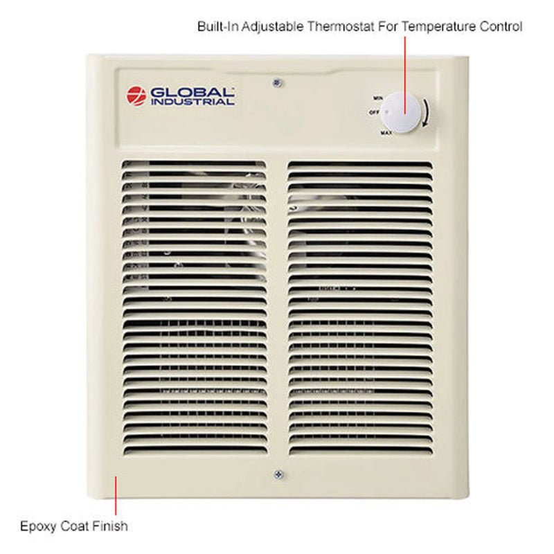 Global Industrial Fan Forced Wall Heater, Shaded Pole Motor, 2000W, 208/240V (GLB - 246745) - SchoolOutlet