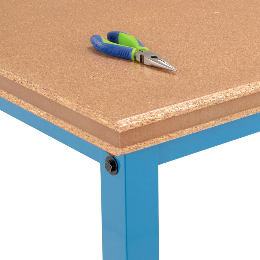 Global Industrial Mobile Production Workbench w/ Shop Top Safety Edge, 60"W x 30"D, Blue (GLB - 249145BL) - SchoolOutlet