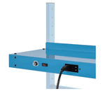 Global Industrial Steel Upper Shelf W/ 3 Duplex Outlets, 48