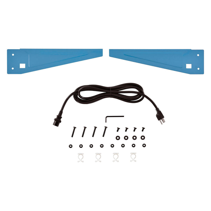 Global Industrial Steel Upper Shelf W/ 3 Duplex Outlets, 48"W x 12"D, Blue (GLB - 249294CBL) - SchoolOutlet