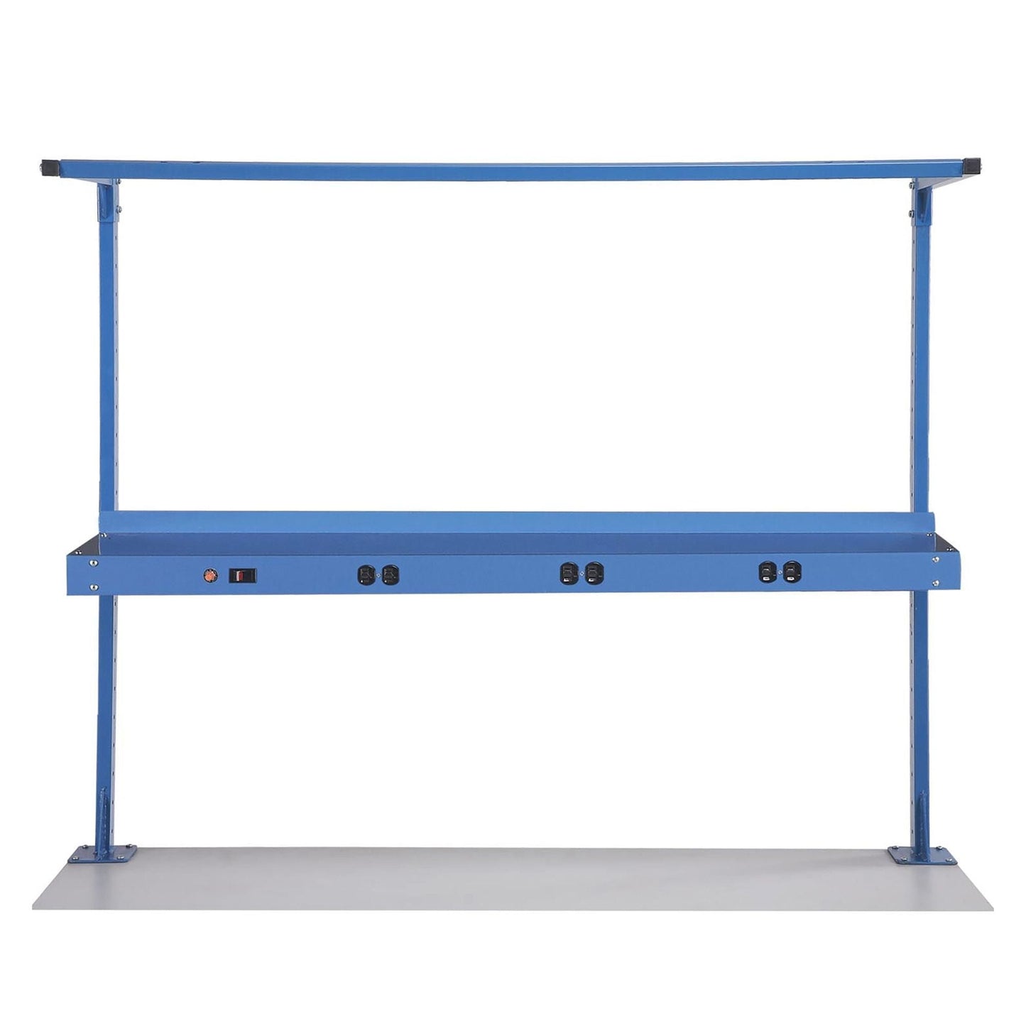 Global Industrial Steel Shelf W/ 6 Single Outlets, 60"W x 12"D, Blue (GLB - 249295ABL) - SchoolOutlet