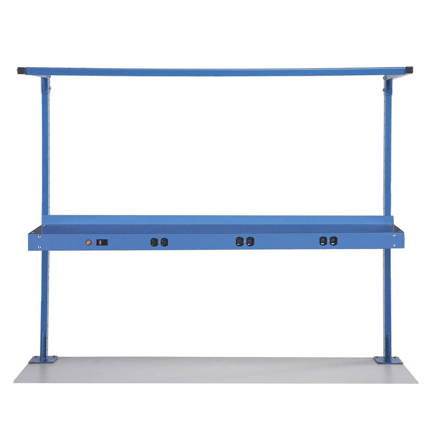 Global Industrial Steel Shelf W/ 6 Single Outlets, 60"W x 12"D, Blue (GLB - 249295ABL) - SchoolOutlet