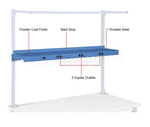 Global Industrial Steel Shelf W/ 6 Single Outlets, 60