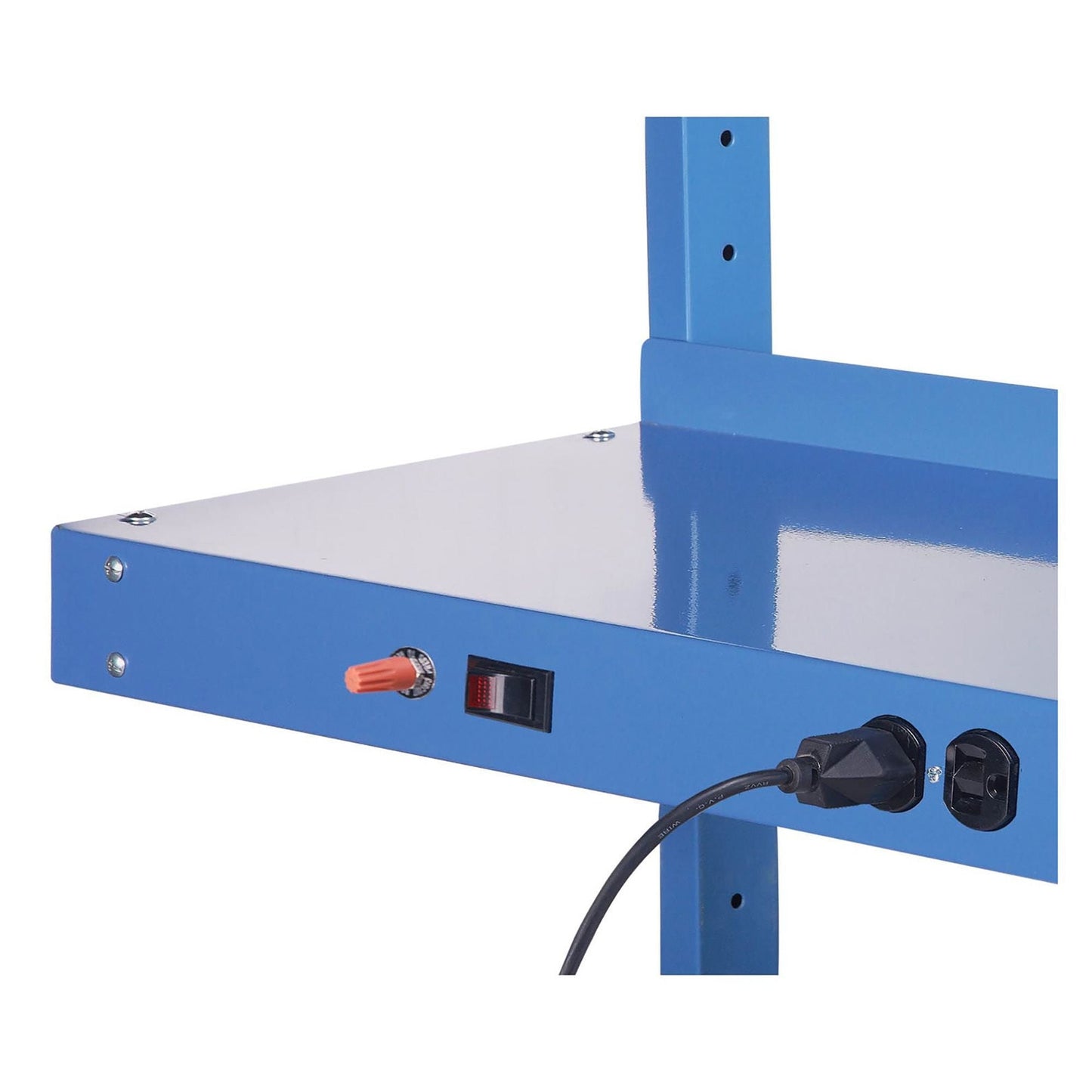 Global Industrial Steel Shelf W/ 6 Single Outlets, 60"W x 12"D, Blue (GLB - 249295ABL) - SchoolOutlet