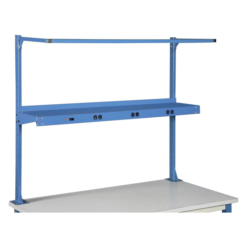 Global Industrial Steel Shelf W/ 6 Single Outlets, 60"W x 12"D, Blue (GLB - 249295ABL) - SchoolOutlet
