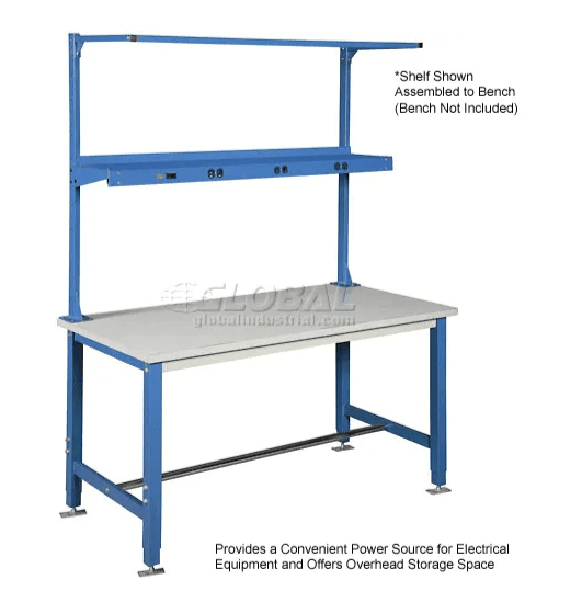 Global Industrial Steel Shelf W/ 6 Single Outlets, 60"W x 12"D, Blue (GLB - 249295ABL) - SchoolOutlet