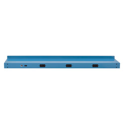 Global Industrial Steel Upper Shelf W/ 3 Duplex Outlets, 72"W x 12"D, Blue (GLB-249296CBL)