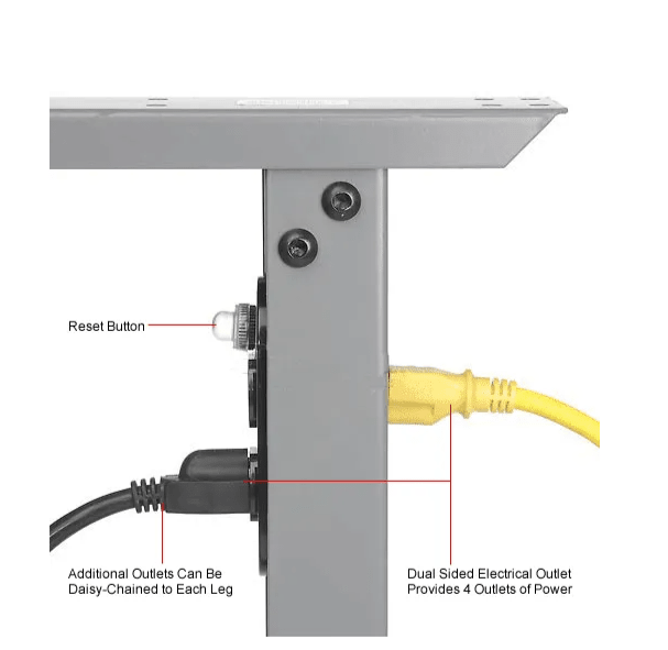 Global Industrial 60"W x 30"D Adjustable Height Workbench C - Channel Leg - ESD Safety Edge Gray (GLB - 250225) - SchoolOutlet