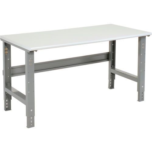 Global Industrial 60"W x 30"D Adjustable Height Workbench C - Channel Leg - ESD Safety Edge Gray (GLB - 250225) - SchoolOutlet