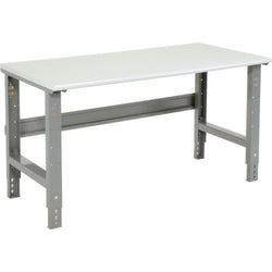 Global Industrial 72"W x 30"D Adjustable Height Workbench C-Channel Leg - ESD Safety Edge Gray (GLB-250226)