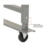 Global Industrial 72 x 30 Mobile Adjustable Height C - Channel Leg Workbench - ESD Safety Edge (GLB - 250226A) - SchoolOutlet