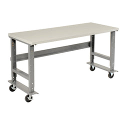Global Industrial 72 x 30 Mobile Adjustable Height C-Channel Leg Workbench - ESD Safety Edge (GLB-250226A)