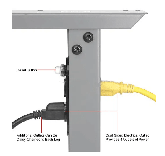 Global Industrial 72 x 30 Mobile Adjustable Height C - Channel Leg Workbench - ESD Safety Edge (GLB - 250226A) - SchoolOutlet