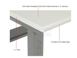 Global Industrial 72 x 30 Mobile Adjustable Height C - Channel Leg Workbench - ESD Safety Edge (GLB - 250226A) - SchoolOutlet