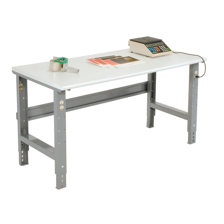 Global Industrial 72"W x 36"D Adjustable Height Workbench C - Channel Leg - ESD Safety Edge Gray (GLB - 250227) - SchoolOutlet