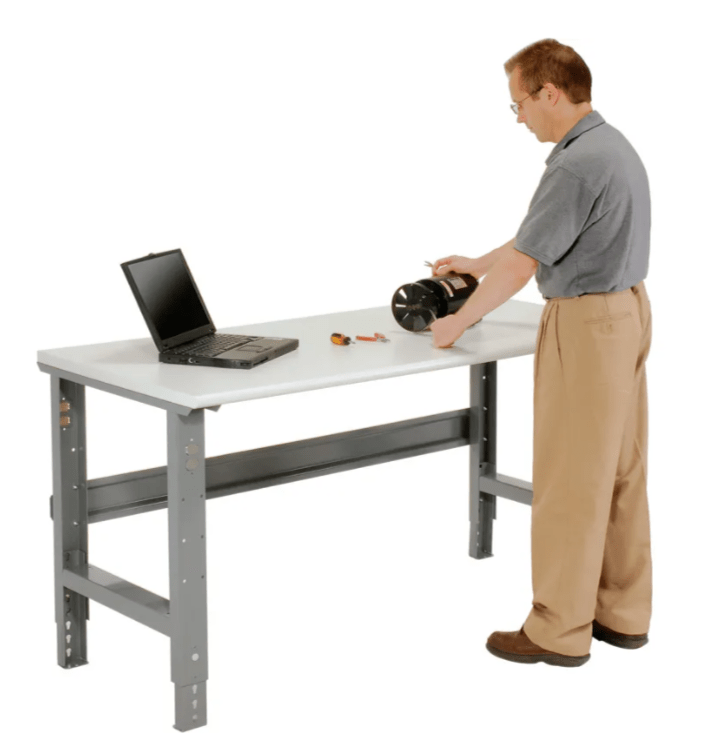 Global Industrial 72"W x 36"D Adjustable Height Workbench C - Channel Leg - ESD Safety Edge Gray (GLB - 250227) - SchoolOutlet