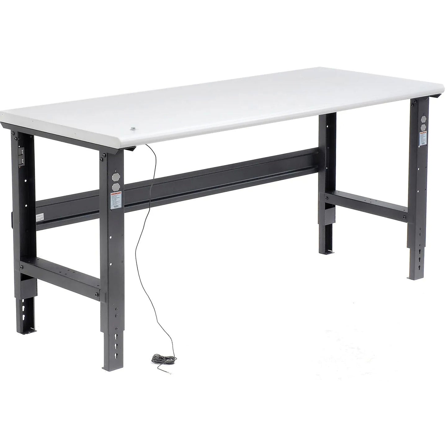 Global Industrial 72"W x 36"D Adjustable Height Workbench C - Channel Leg - ESD Safety Edge - Black (GLB - 250227BK) - SchoolOutlet