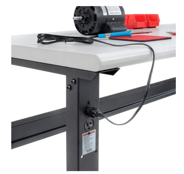 Global Industrial 72"W x 36"D Adjustable Height Workbench C - Channel Leg - ESD Safety Edge - Black (GLB - 250227BK) - SchoolOutlet