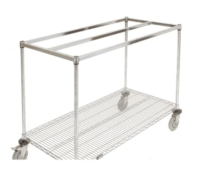 Global Industrial Chrome Wire Mobile Workbench, 60"W x 30"D, Maple Butcher Block Square Edge (GLB - 252321) - SchoolOutlet