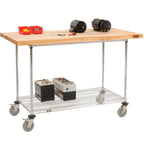 Global Industrial Chrome Wire Mobile Workbench, 60