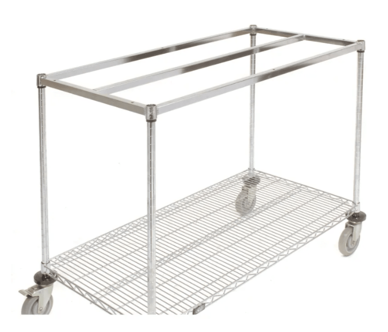 Global Industrial Chrome Wire Mobile Workbench, 60"W x 30"D, Laminate Square Edge (GLB - 252322) - SchoolOutlet