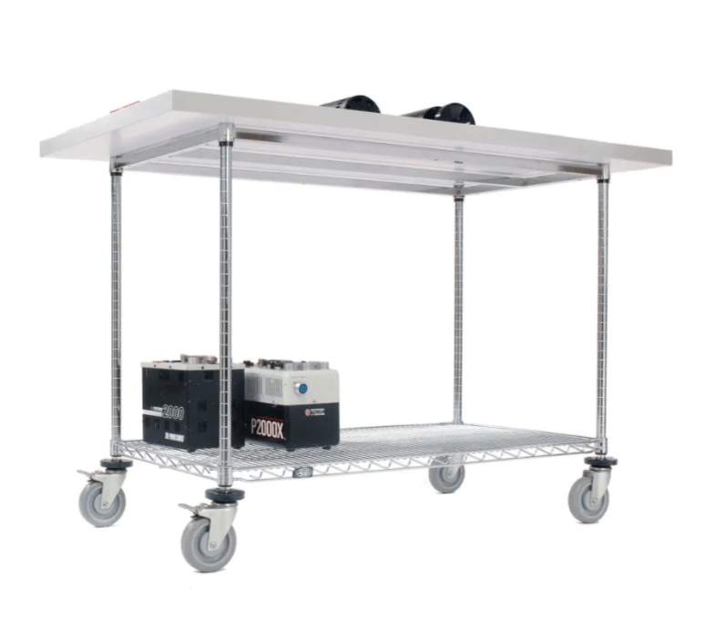 Global Industrial Chrome Wire Mobile Workbench, 60"W x 30"D, Laminate Square Edge (GLB - 252322) - SchoolOutlet