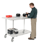 Global Industrial Chrome Wire Mobile Workbench, 60 x 30