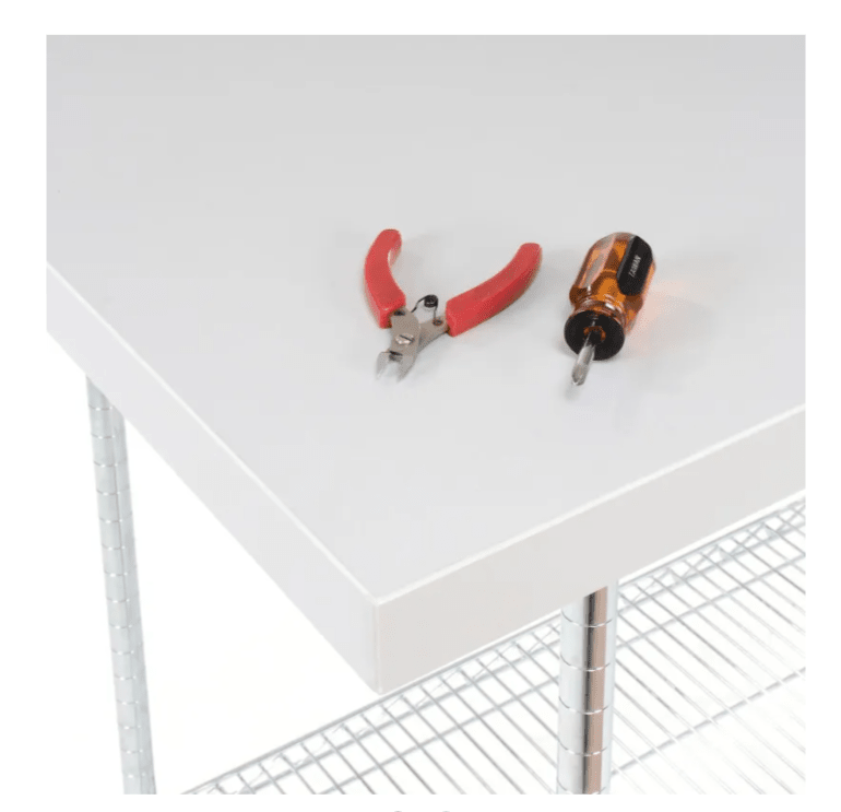 Global Industrial Chrome Wire Mobile Workbench, 60 x 30", Shop Top Square Edge (GLB - 252323) - SchoolOutlet