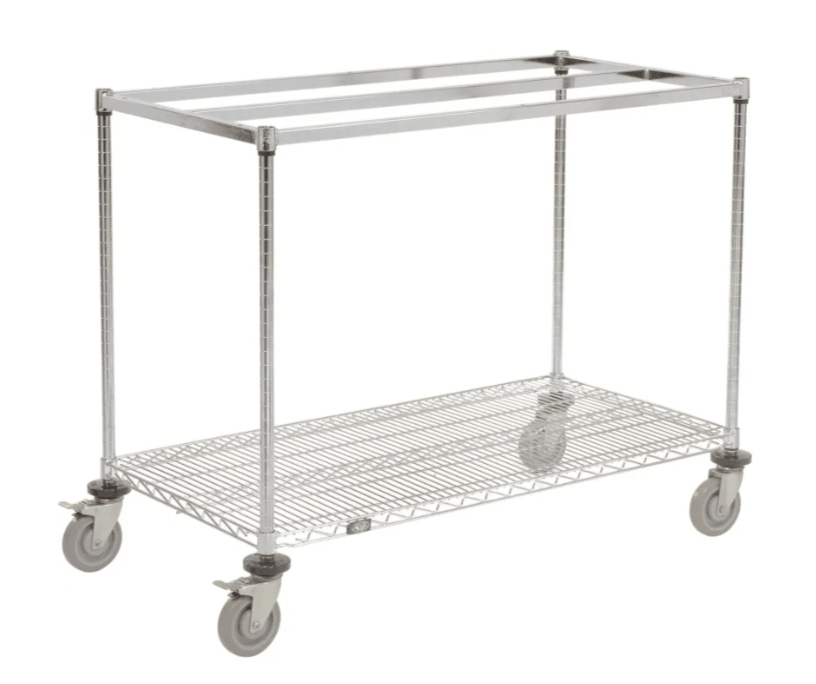 Global Industrial Chrome Wire Mobile Workbench, 60 x 30", Shop Top Square Edge (GLB - 252323) - SchoolOutlet
