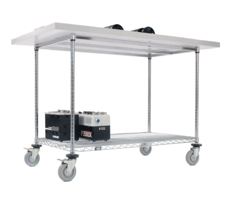 Global Industrial Chrome Wire Mobile Workbench, 60 x 30", Shop Top Square Edge (GLB - 252323) - SchoolOutlet