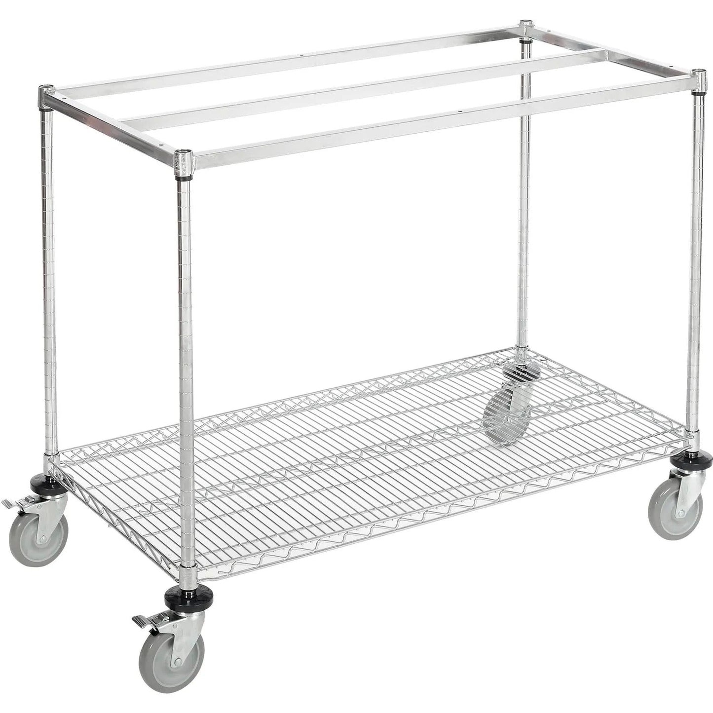 Global Industrial Chrome Wire Mobile Workbench, 72"W x 30"D, Maple Butcher Block Square Edge (GLB - 252324) - SchoolOutlet