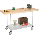 Global Industrial Chrome Wire Mobile Workbench, 72