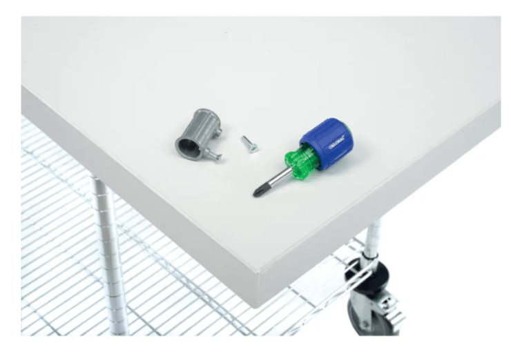 Global Industrial Chrome Wire Mobile Workbench, 72"W x 30"D, Laminate Square Edge (GLB - 252325) - SchoolOutlet