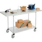 Global Industrial Chrome Wire Mobile Workbench, 72