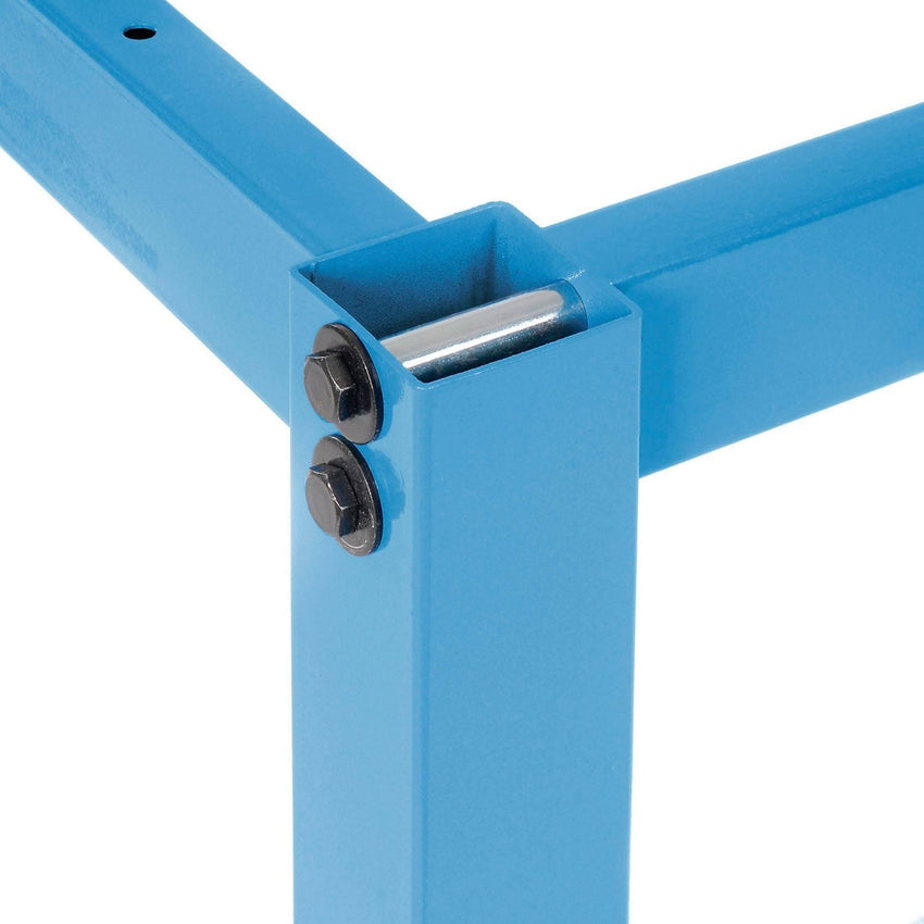 Global Industrial 48"W x 30"D Adjustable Height Workbench Square Tube Leg, Shop Top Safety Edge Blue (GLB - 253842BL) - SchoolOutlet