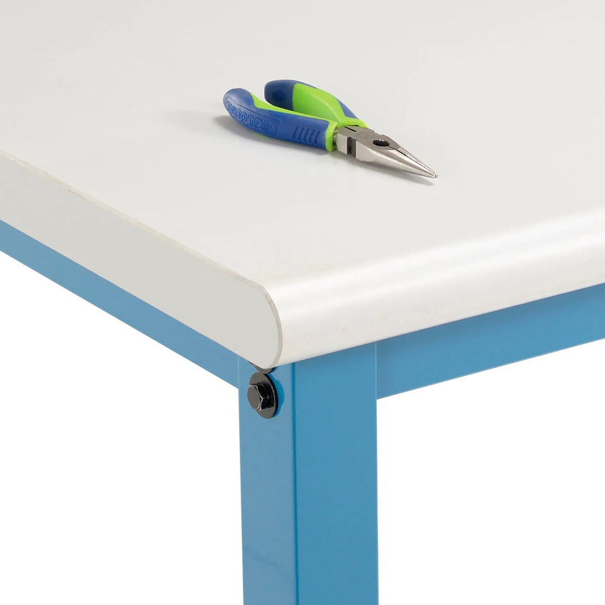 Global Industrial Mobile Production Workbench w/ Laminate Safety Edge Top, 60"W x 30"D, Blue (GLB - 253986BL) - SchoolOutlet