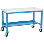 Global Industrial Mobile Production Workbench w/ Laminate Safety Edge Top, 60