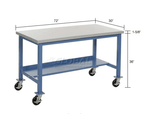Global Industrial Mobile Production Workbench w/ Laminate Safety Edge Top, 72