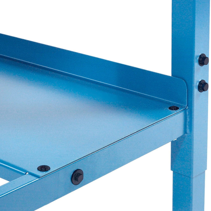 Global Industrial Mobile Workbench, 60"W x 30"D, Square Tubular Leg, Maple Safety Edge, Blue (GLB - 253989BL) - SchoolOutlet