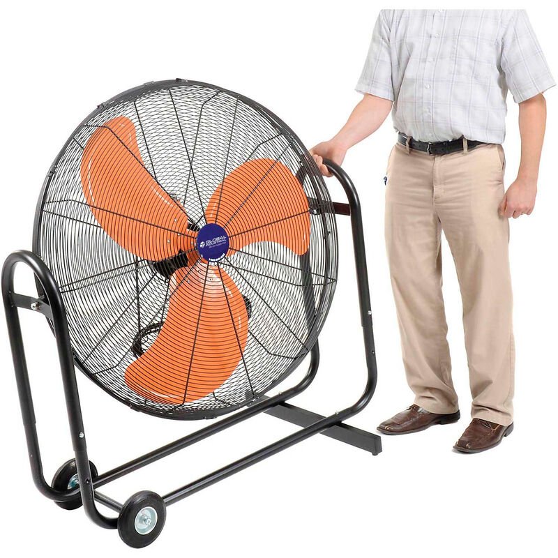 Global Industrial 36" Portable Tilt Blower Drum Fan, 13,300 CFM, 2/3 HP, 1 Phase (GLB - 258320) - SchoolOutlet