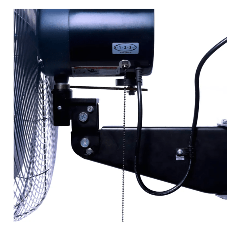 Global Industrial 24" Deluxe Oscillating Wall Mount Fan, 3 Speed, 8,650 CFM, 1/2 HP (GLB - 258321) - SchoolOutlet