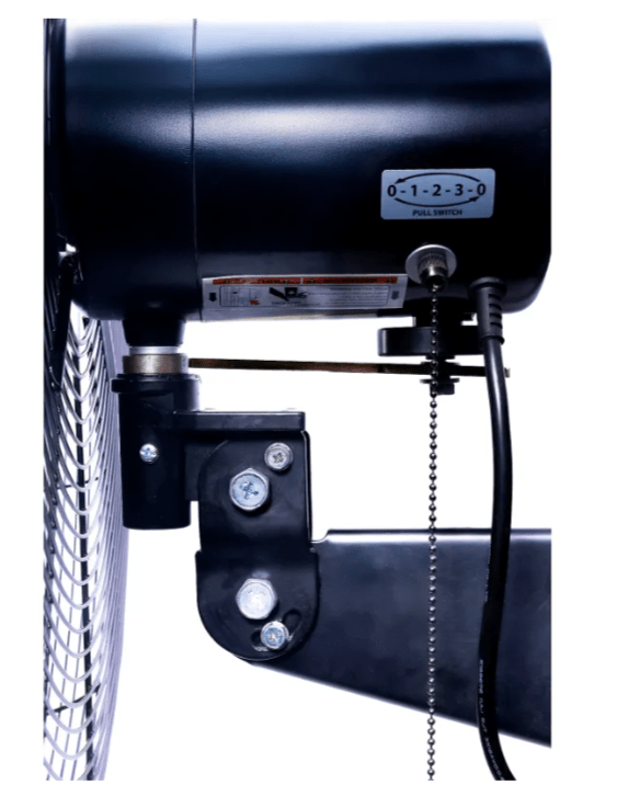 Global Industrial 24" Deluxe Oscillating Wall Mount Fan, 3 Speed, 8,650 CFM, 1/2 HP (GLB - 258321) - SchoolOutlet