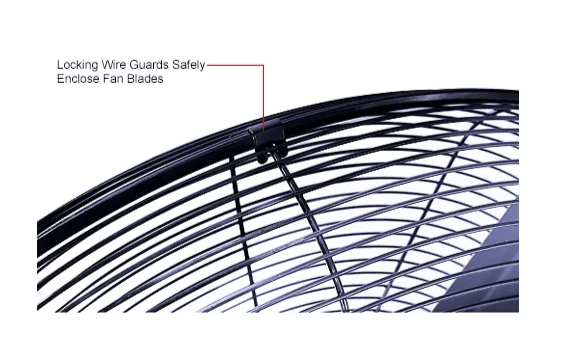 Global Industrial 24" Deluxe Oscillating Wall Mount Fan, 3 Speed, 8,650 CFM, 1/2 HP (GLB - 258321) - SchoolOutlet